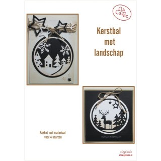 Q4 Cardz Kerstbal met landschap