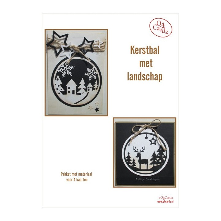 Q4 Cardz Kerstbal met landschap