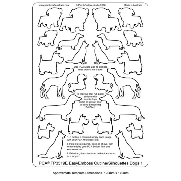 (TP3519E)PCA® - EasyEmboss Outlines or Silhouettes Dogs 1