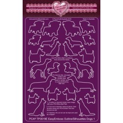 (TP3519E)PCA® - EasyEmboss Outlines or Silhouettes Dogs 1