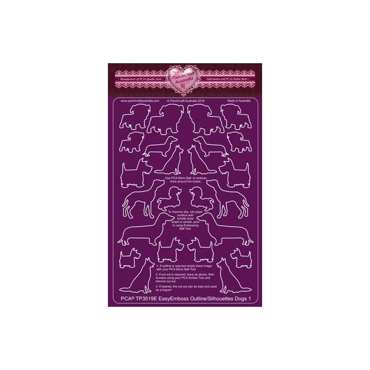 (TP3519E)PCA® - EasyEmboss Outlines or Silhouettes Dogs 1