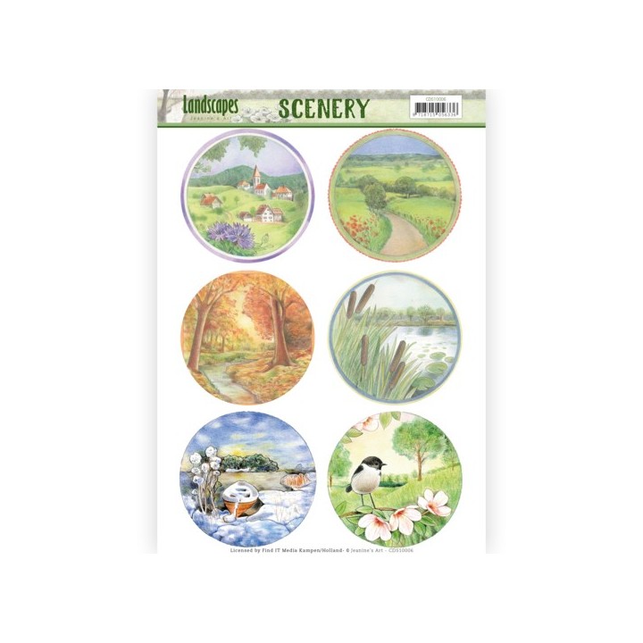 (CDS10006)Die Cut Topper - Scenery - Jeanine's Art - Landscapes - Landscape Circle