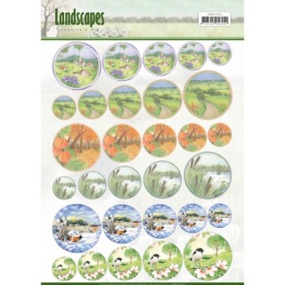 (JAMIN10002)Scenery mini knipvellen - Jeanine's Art - Landscapes - cirkel