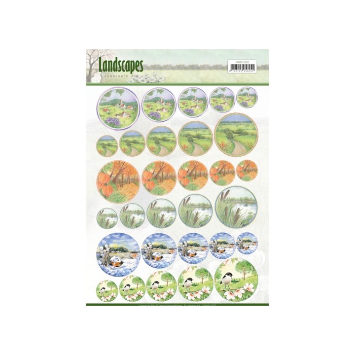 (JAMIN10002)Scenery mini knipvellen - Jeanine's Art - Landscapes - cirkel