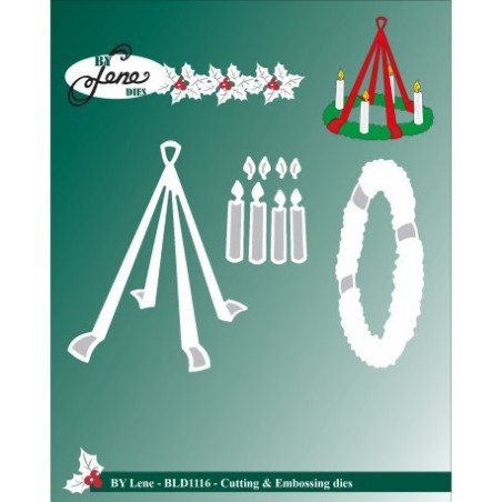 (BLD1116)By Lene Cutting & Embossing Dies Advent Wreath