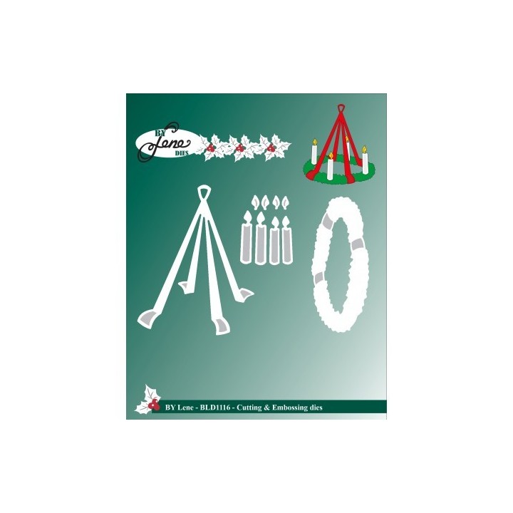 (BLD1116)By Lene Cutting & Embossing Dies Advent Wreath