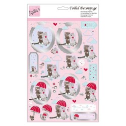 (ANT 169882)Anita's Foiled Decoupage Cats In Love