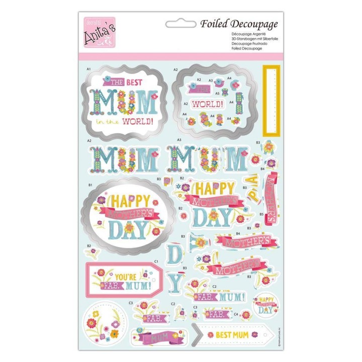 (ANT 169884)Anita's Foiled Decoupage Best Mum