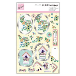 (ANT 169885)Anita's Foiled Decoupage Bird Houses