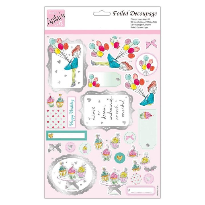 (ANT 169895)Anita's Foiled Decoupage Balloon Girl