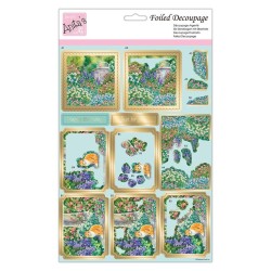 (ANT 169898)Anita's Foiled Decoupage Cat In The Garden