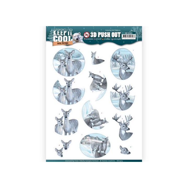 (SB10305)3D Pushout - Amy Design - Keep it Cool - Cool Deers