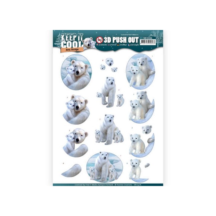 (SB10306)3D Pushout - Amy Design - Keep it Cool - Cool Polar Bears