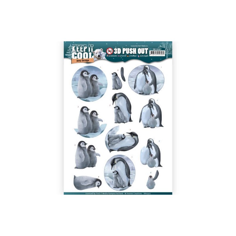 (SB10307)3D Pushout - Amy Design - Keep it Cool - Cool Penguin
