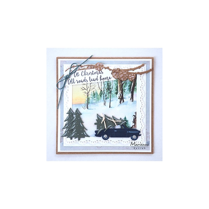 (LR0567)Creatables stencil Driving home for christmas