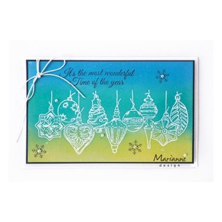 (TC0868)Clear stamp Tiny's border - Christmas baubles