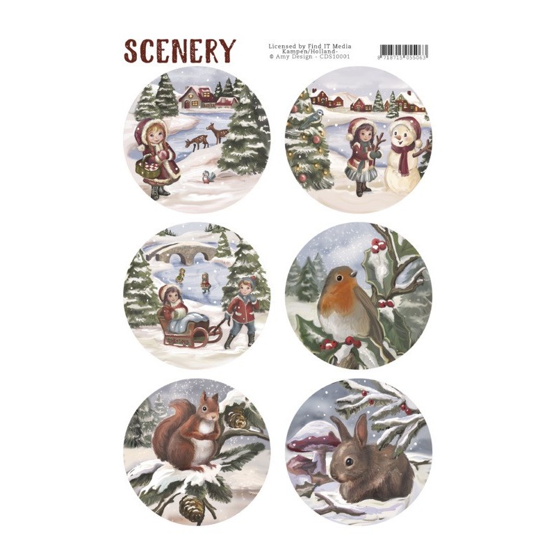 (CDS10001)Die Cut Topper - Scenery - Kids and Animals