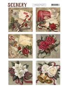 (CDS10004)Die Cut Topper - Scenery - Christmas roses