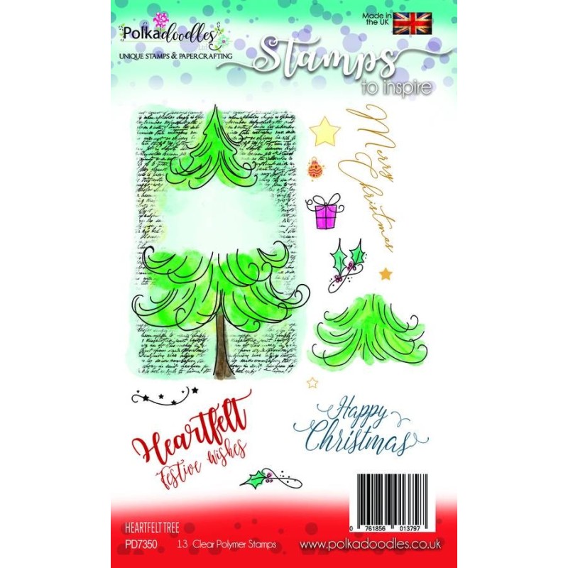 (PD7350)Polkadoodles Heartfelt Tree Clear Stamps