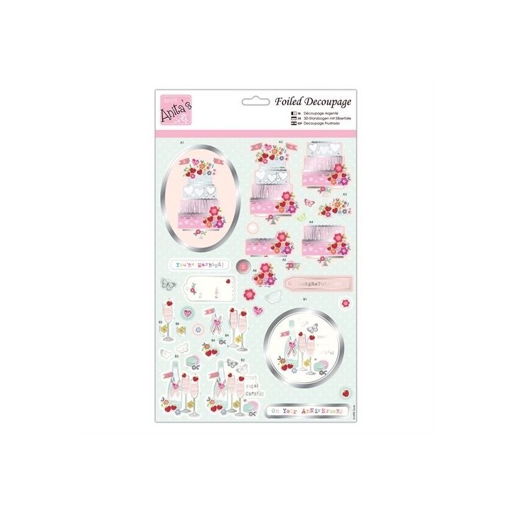 (ANT 169777)Anita's Foiled Decoupage Fizz & Cakes