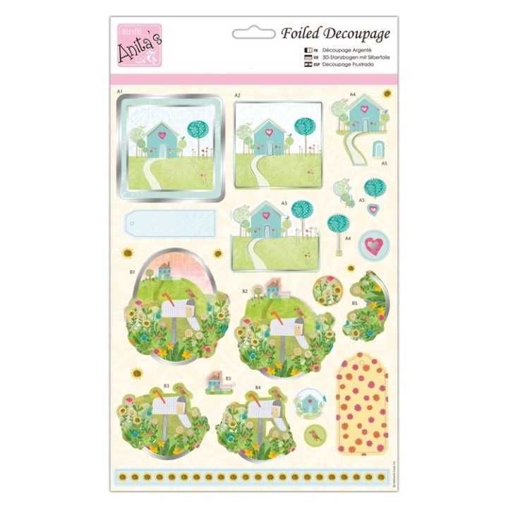(ANT 169843)Anita's Foiled Decoupage Home on the Hill