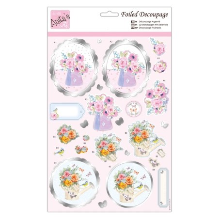 (ANT 169853)Anita's Foiled Decoupage Say It With Flowers