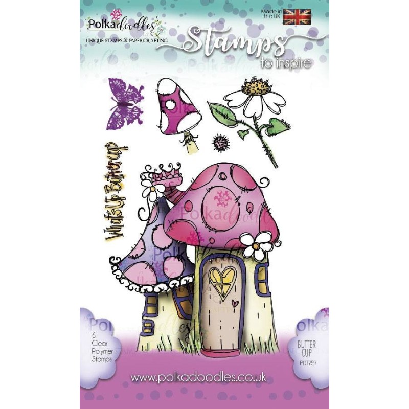 (PD7259)Polkadoodles Whats Up Buttercup Clear Stamps