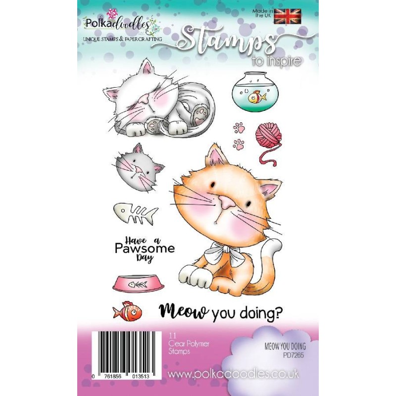 (PD7265)Polkadoodles Meow You Doing Clear Stamps