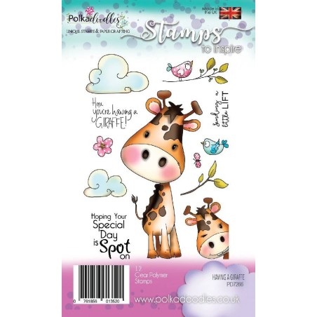 (PD7266)Polkadoodles Having A Giraffe Clear Stamps