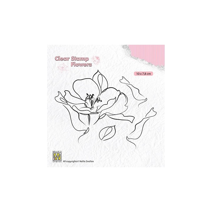 (FLO018)Nellie`s Choice Clearstamp - Flowers Wild rose