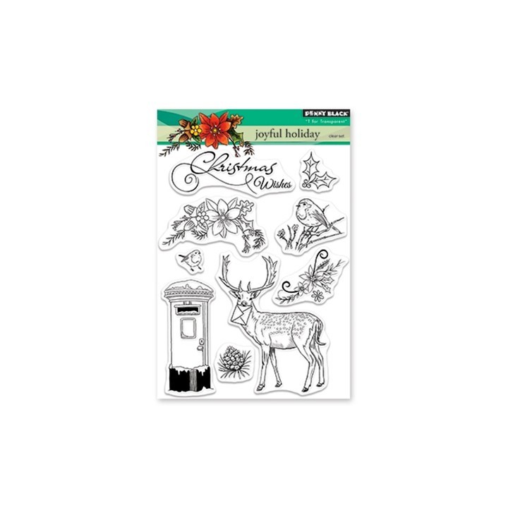 (30-497)Penny Black Stamp clear Christmas 2018 Joyfull Holiday