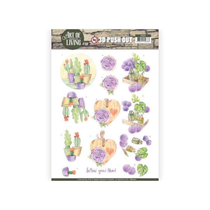(SB10311)3D Pushout - Jeanine's Art - Art of Living - Purple Art