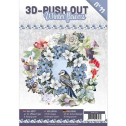 (3DPO10011)3D Push Out Book Winter Flowers