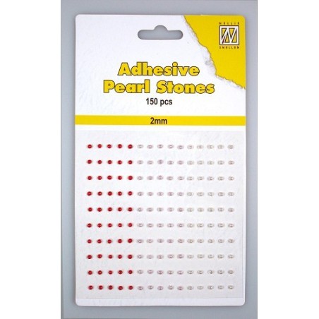 (APS201)Nellie`s Choice Adhesive pearls 2mm 3-colors - Red