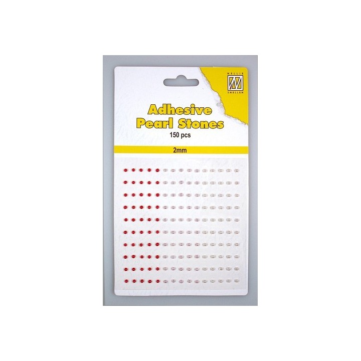 (APS201)Nellie`s Choice Adhesive pearls 2mm 3-colors - Red