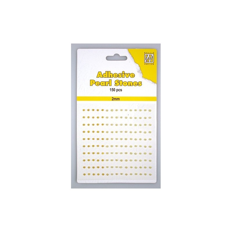 (APS204)Nellie`s Choice Adhesive pearls 2mm Yellow/gold