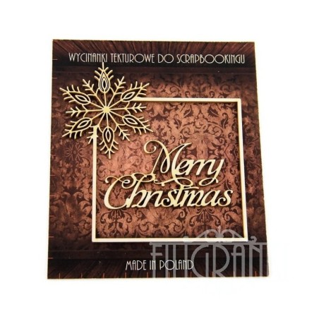 (XMAS_2_001)Filigranki Laser Cut Chipboards frame+Merry Christmas