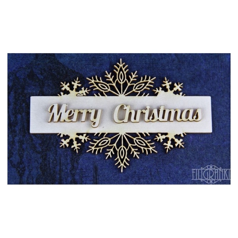 (XMAS_2_002)Filigranki Laser Cut Chipboards frame+Merry Christmas