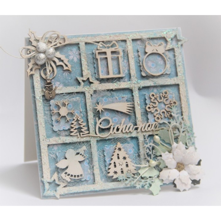 (XMAS_073)Filigranki Laser Cut Chipboards CHRISTMAS SHADOWBOX set 10 pcs