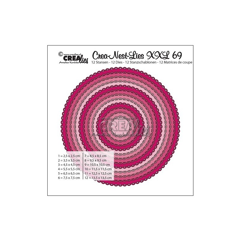 (CNLXXL69)Crealies Crea-Nest-Lies XXL no. 69 Circles with open scallop