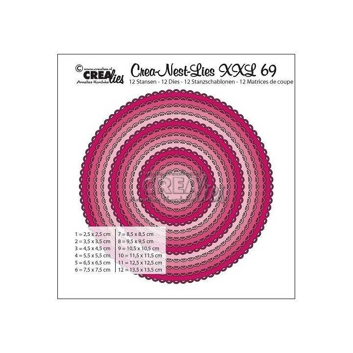 (CNLXXL69)Crealies Crea-Nest-Lies XXL no. 69 Circles with open scallop