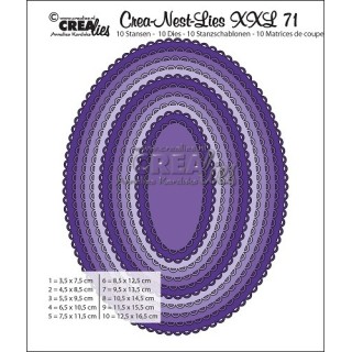 (CNLXXL71)Crealies Crea-Nest-Lies XXL no. 71 Ovals with open scallop
