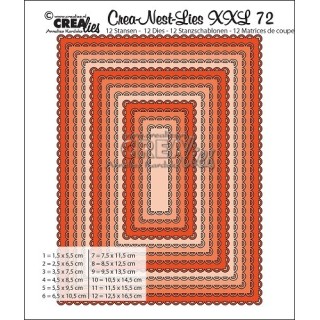 (CNLXXL72)Crealies Crea-Nest-Lies XXL no. 72 Rectangles with open scallop