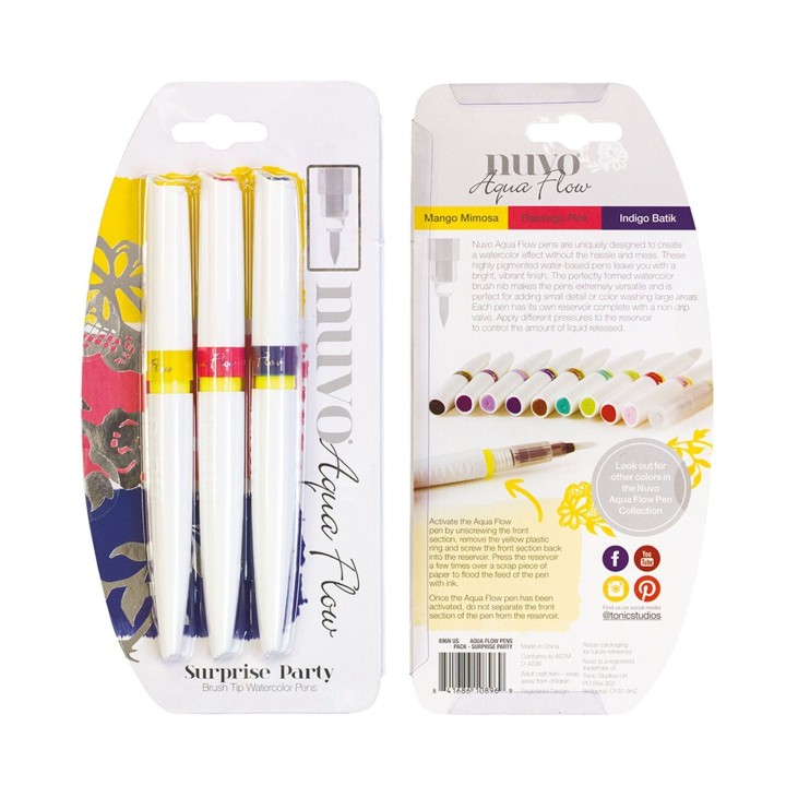 (896N)Nuvo aqua flow pens - suprise party