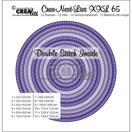 (CNLXXL65)Crealies Crea-Nest-dies XXL no 65 doub.stitch inside circles