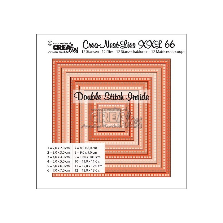 (CNLXXL66)Crealies Crea-Nest-dies XXL no 66 doub.stitch inside squares