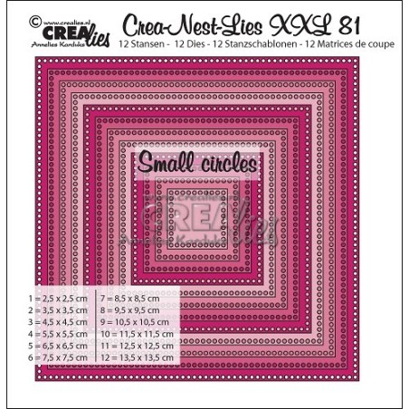 (CLNestXXL81 )Crealies Crea-Nest-Lies XXL no 81 squares - small circles