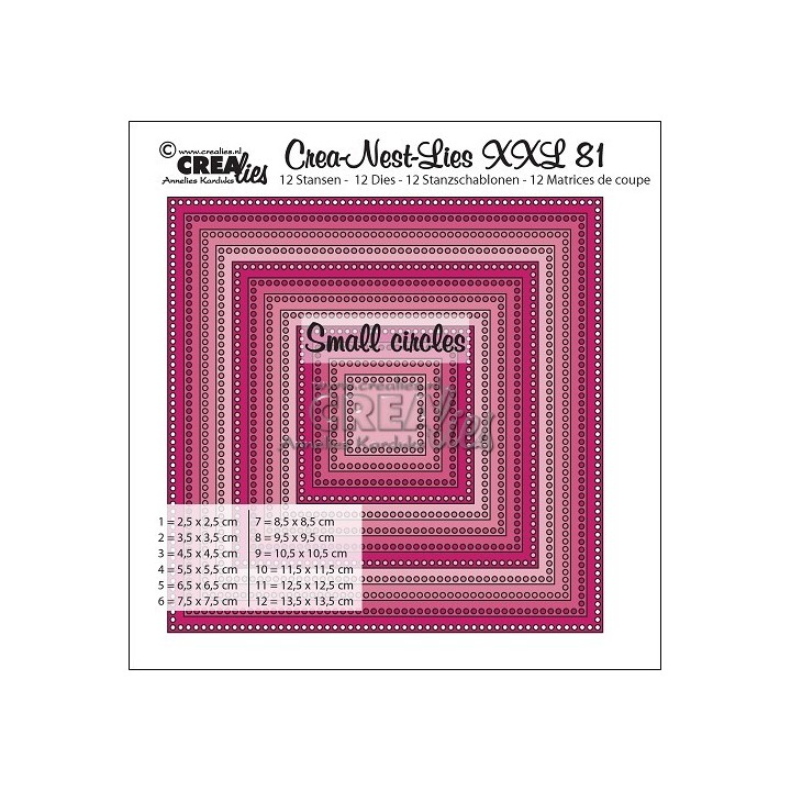 (CLNestXXL81 )Crealies Crea-Nest-Lies XXL no 81 squares - small circles