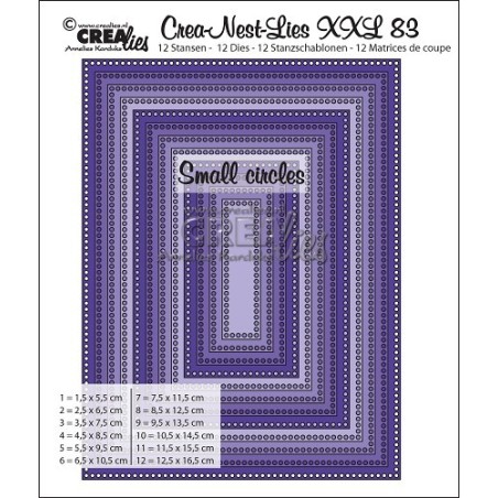 (CLNestXXL82 )Crealies Crea-Nest-Lies XXL no 83 rectangles - small circles