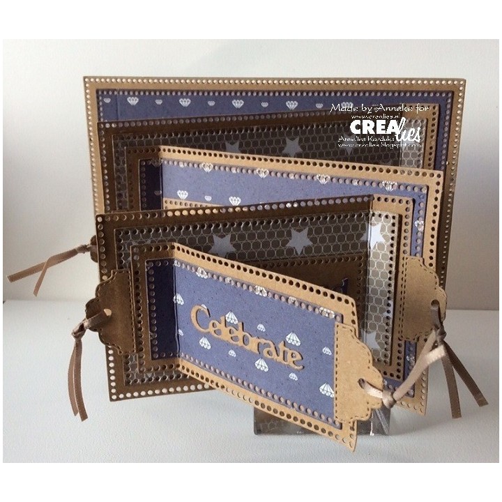 (CLNestXXL82 )Crealies Crea-Nest-Lies XXL no 83 rectangles - small circles